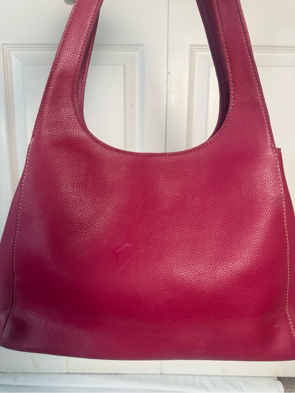 Nine & Company Pink Pebbled Faux Leather Shoulder Tote Bag Purse Large Hobo
